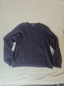 Polo Ralph Lauren V Neck Sweater Mens Size XL Purple Lamb Wool - Picture 1 of 6