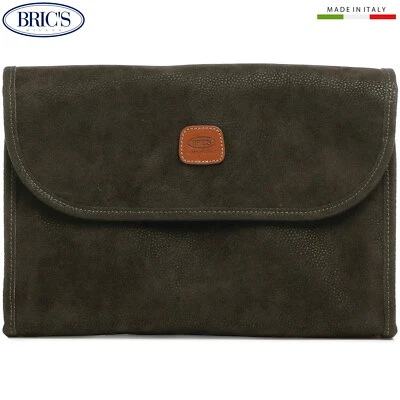 BRIC'S LIFE Necessaire tri-fold traveler toiletry bag purse beauty-case olive L - Image 1 of 4