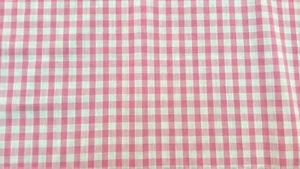 Tela/material a cuadros de gingham rosa y blanco de 1/4" - 1 metro completo - Imagen 1 de 2