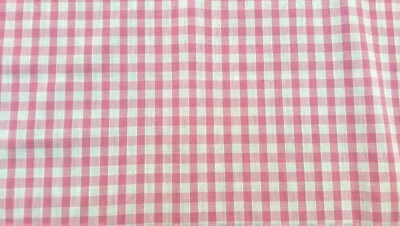 Pink & Weiß 1/4" Gingham karierter Stoff/Material - 1 voller Meter