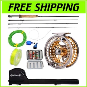 Lightweight Portable Fly Rod Reel Combo - Ideal 9ft Setup for Trout & Salmon - Picture 1 of 9