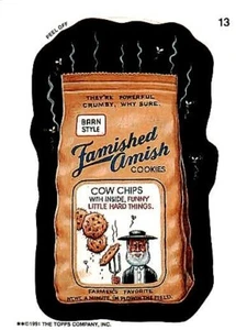 1991 Topps Wacky Packages pegatina hambrienta Amish 13 - Imagen 1 de 2
