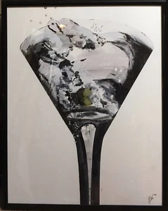 Gallery Displayed Martini Original lori clark Oil 22"x28" Framed Signed Now US - Picture 1 of 3