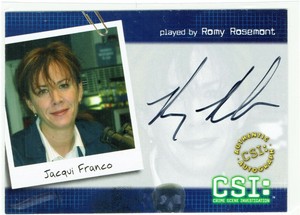 CSI Series 2 2004 Autograph Card CSI-B3 Romy Rosemont as Jacqui Franco Auto