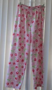 Girl's Sleep Pants Pajama Bottoms Pink Cherries New Size 14 - Picture 1 of 2
