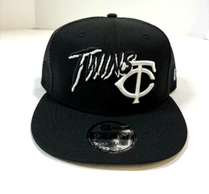 Minnesota Twins MLB NE "Black Street" Trucker Snapback Hat~Black - Picture 1 of 5