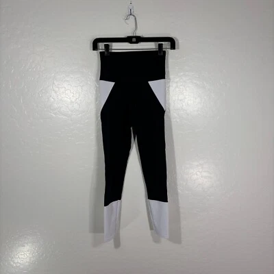 Onzie Leggings Women's XS Colorblock Black White Mid Rise Gym Workout Yoga - Image 1 of 4
