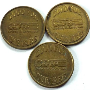 Lot of 3 Vintage CDTA Capital District Transit Authority Fare Tokens Albany NY - Picture 1 of 3