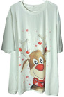 Mens short sleeve white Christmas shirt, 31" long, size 3XL (XXXL)