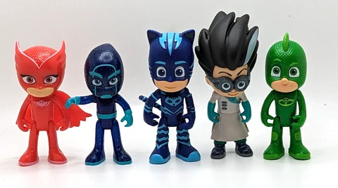 Lot of 5 PJ Masks Action Figures Owlette Catboy Gekko Romeo and Night Ninja Cover