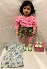 MY TWINN Doll 23” Short Black Hair And Blue/purple Eyes Lot W/ Doll And Clothes