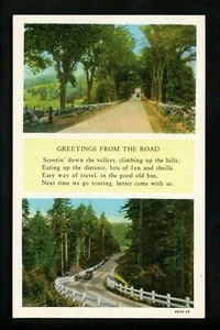 Poetry Poem Poet Postcard Greetings From The Road Curt Teich White Border - Picture 1 of 2