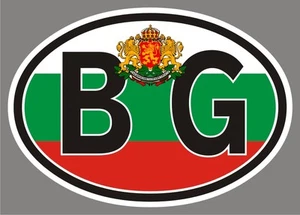 2 Bulgaria BG OVAL window codes ticker flag decal bumper car vinyl sticker CL010 - Imagen 1 de 1