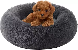 Small Dog Bed, Cat Beds for Indoor Cats, Calming Anti-Anxiety Donut Bed for Pupp - Picture 1 of 12