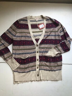 mossimo multi patterned deep pocket cartigan medium nwt tribal boho  - Image 1 of 4