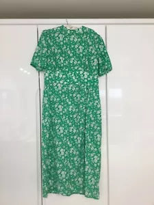 ASOS Green Floral MIDI Dress Size 14 BNWT Perfect - Picture 1 of 5