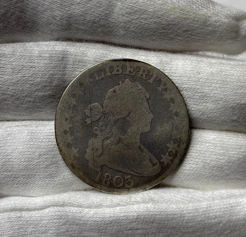 1803 Draped Bust Half Dollar "Large 3" - VG - Tougher Type & Date! Scarce Coin! Cover