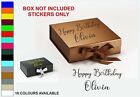 Personalised Birthday Box Stickers Gift Present Custom Decal