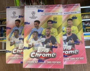 2021-22 TOPPS UEFA CHAMPIONS LEAGUE CHROME SOCCER SEALED HOBBY BOX - Picture 1 of 3