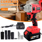 20V Cordless Impact Wrench 1/2" 500Nm High Torque Brushless Drill with Battery