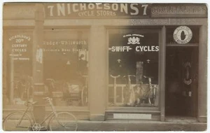 NICHOLSONS BICYCLE SHOP FRONT, 7 SOUTH METHVEN STREET, PERTH-Perthshire Postcard - Picture 1 of 2