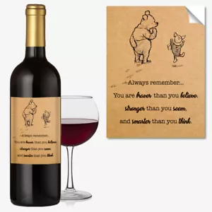 #1048 ETIQUETA DE BOTELLA DE VINO CUMPLEAÑOS o REGALO DE CUALQUIER OCASIÓN Divertido Winnie the Pooh - Imagen 1 de 2