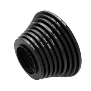 9pcs Filter Ring Adapter Set Step Up Rings Lens Adapter Filter Lens Hood - Picture 1 of 12