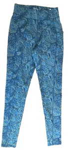 D&Co. Denim & Co. Active Blue Paisley Leggins Size XXS NEW - Picture 1 of 2