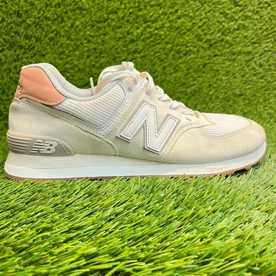 New Balance 574 Womens Size 10.5 Cream White Athletic Running Shoes Sneakers - Image 1 of 4