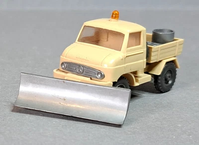 Wiking Unimog 411 Kommunal mit Schneepflug beige Räumschild gatt l1964-65 TOP - Bild 1 von 4