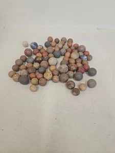 Antique Clay Marbles Lot Of 75. Various Sizes. MT8 - Picture 1 of 11