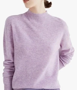 Sweater Women's Half Turtleneck Pullover Sweater Outer Wear Top 100% Merino Wool - Picture 1 of 7
