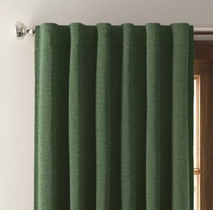 Blackout Velvet Window Curtain Panel Threshold Green 50" W x 63" L - Picture 1 of 6