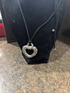 Judith Ripka 925 Silber Herz Anhänger Kordel Adj Halskette Verstärker verstellbar (v) - Bild 1 von 6