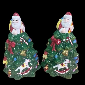 Spode Christmas Tree Salt And Pepper Shakers 4.75" Hand Painted 2007 - Picture 1 of 10