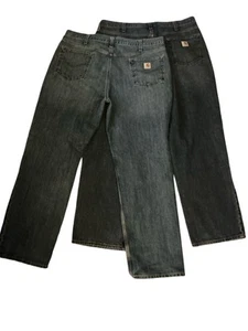Lot Of 2 Carhartt Jeans Men's Size 40X32 Relaxed Fit Workwear Durable Quality - Picture 1 of 24