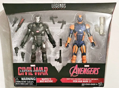 MARVEL LEGENDS 2 FIGURE PACK MARVEL'S WAR MACHINE & IRON MAN MARK 27 SHIPS FAST  - Image 1 of 4