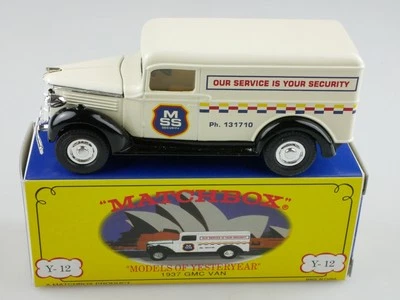 Y-12-5 1937 GMC Van M.S.S. Security Services cremefarben - Code 3 - 49015 Matchb - Bild 1 von 4