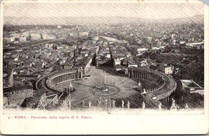 ROM Italien Panorama Dalla Cupola di S. Pietro Vogelperspektive Postkarte - Bild 1 von 2