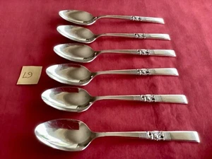 VINTAGE ONEIDA COMMUNITY SILVERPLATE TEA SPOONS X 6 1/8" MORNING STAR L9 - Picture 1 of 6