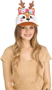 Fawn Deer Sequin Halloween Animal Baseball Costume Hat, Brown White, One-Size - Picture 1 of 1