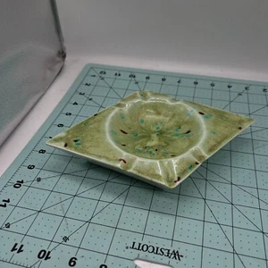 Vintage 1960’s Green Blue Diamond Ashtray star burst made in USA 9 inches - Picture 1 of 9