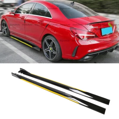 For Mercedes-Benz CLA200 250 86" Side Skirt Extension Rocker Panel Black Yellow Foto 1 de 4