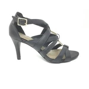 Dex Flex tacón cómodo con correa en T negro y dorado para mujer, talla 6  - Imagen 1 de 8