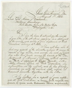 Post Civil War Response to Request for Report of Guns Captured at Fort Donelson - Picture 1 of 2