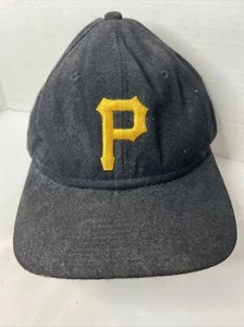 VINTAGE Pittsburg Pirates Hat Cap 7 3/8 Sports Specialties Black Fitted Wool - Picture 1 of 24