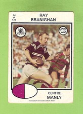 1975   MANLY SEA EAGLES  RUGBY LEAGUE CARD  #14 RAY BRANIGHAN