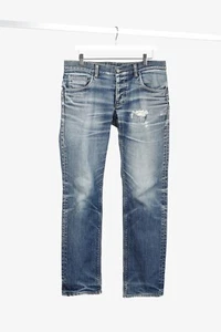Prada Medium-Blue Distressed Tapered-Fit Jeans, Size 33 (M) - Picture 1 of 16