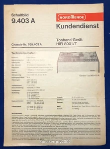 NordMende Service Information Manual / HiFi 8001 / T 969.403 - 9.403 / Deutsch - Bild 1 von 1