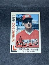 Michael Simms Mike 1989 Best Columbus Mudcats #7 Astros Autographed Signed Card